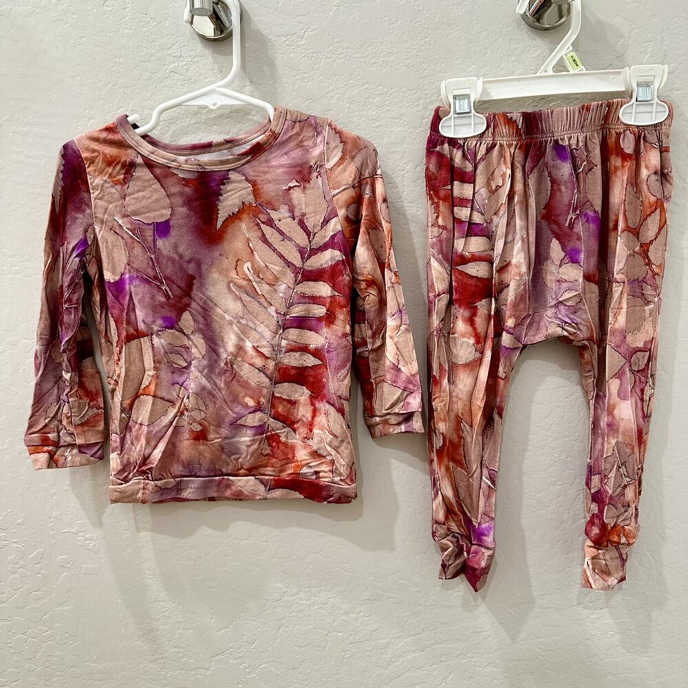 NWT Velveteen by Bunny Knots Fall Leaves Long John Pajamas